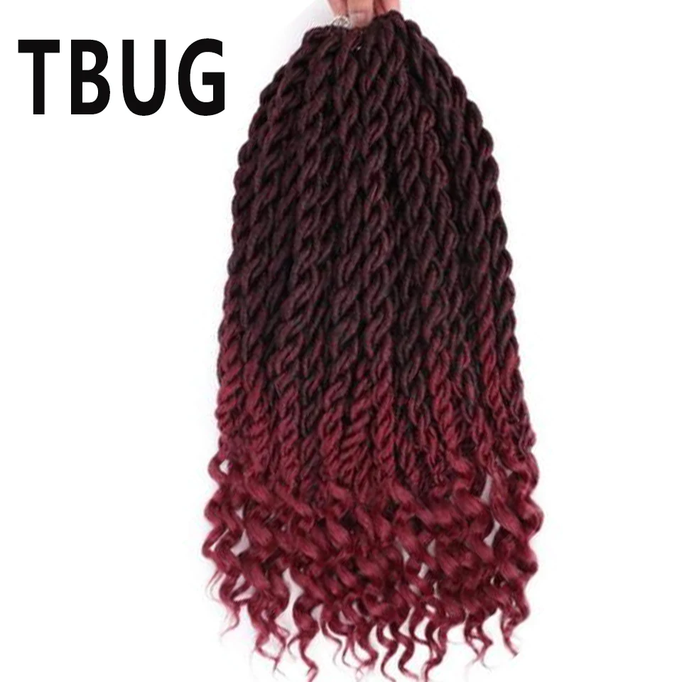 Faux locs CURLY, на крючках, косички, эффектом деграде(переход от темного к волосы в косичках, богемно, черный цвет, оптом, наращенные волосы на крючке, синтетические волосы для Для женщин и девочек - Цвет: T-BUG