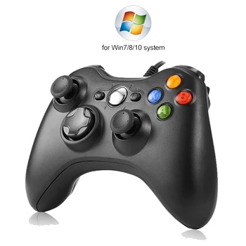 Mando con cable USB para jugar a juegos, mando cableado con vibración, joystick, para PC, Windows 7/8/10, no para Xbox 360 1