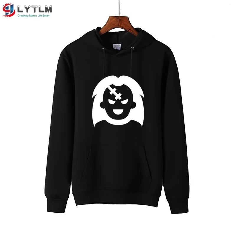 LYTLM/толстовки костюм для подростков «Чаки» Детский свитер в виде скелета на Хэллоуин Детский пуловер для маленьких девочек махровая крутая Детская толстовка с капюшоном для девочек - Цвет: MS6118 Black