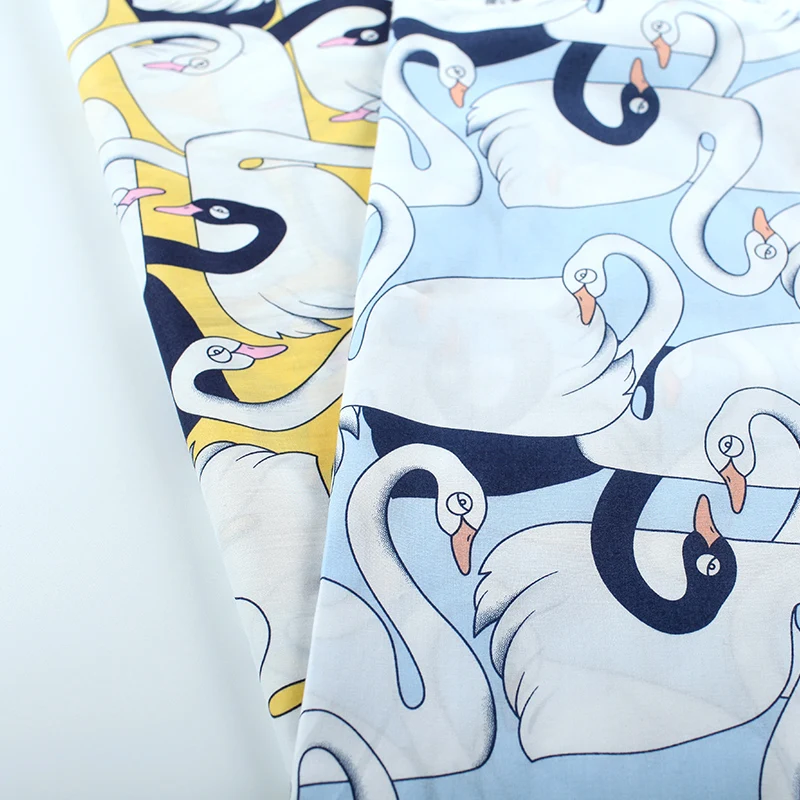 Хлопчатобумажная сатиновая двухцветная ткань HLQON с большим лебедем для женской одежды Ткань для шитья обивки свадебное платье лоскутное платье сделай сам Хлопчатобумажная сатиновая двухцветная ткань HLQON с большим лебедем для женской одежды Ткань для шитья обивки свадебное платье лоскутное платье сделай сам