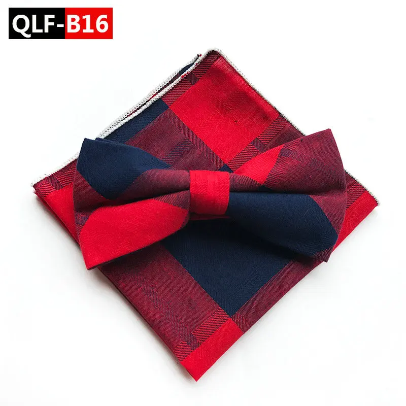 Ties Set Британский Мужские жаккардовые полосатые клетчатые хлопчатобумажные галстуки-бабочки для жениха Бизнес Свадебная вечеринка бабочка Карманный платок носовой платок Набор - Цвет: Ties Set