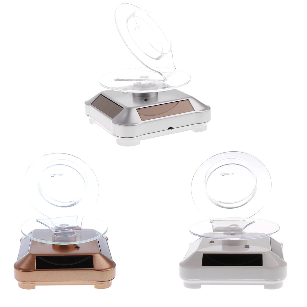 Rotating Turntable Jewelry Display Stand Solar Or AA Battery Powered
