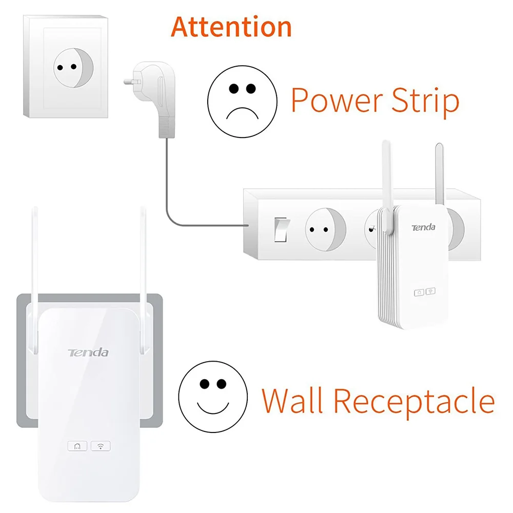 Tenda PH5 1000Mbps Power Line Network Adapter Wi-Fi Powerline Extender, AV1000 Ethernet PLC Adaptor Plug and Play Chin-Firmware