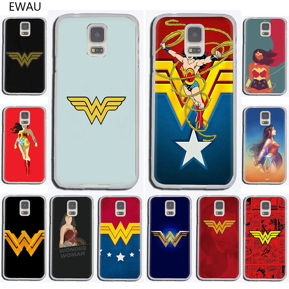 

EWAU Wonder Woman Logo Hard phone cover case for Samsung Galaxy S6 7 Edge S8 9 10 Plus Note 8 9 10 M10 20 30 40