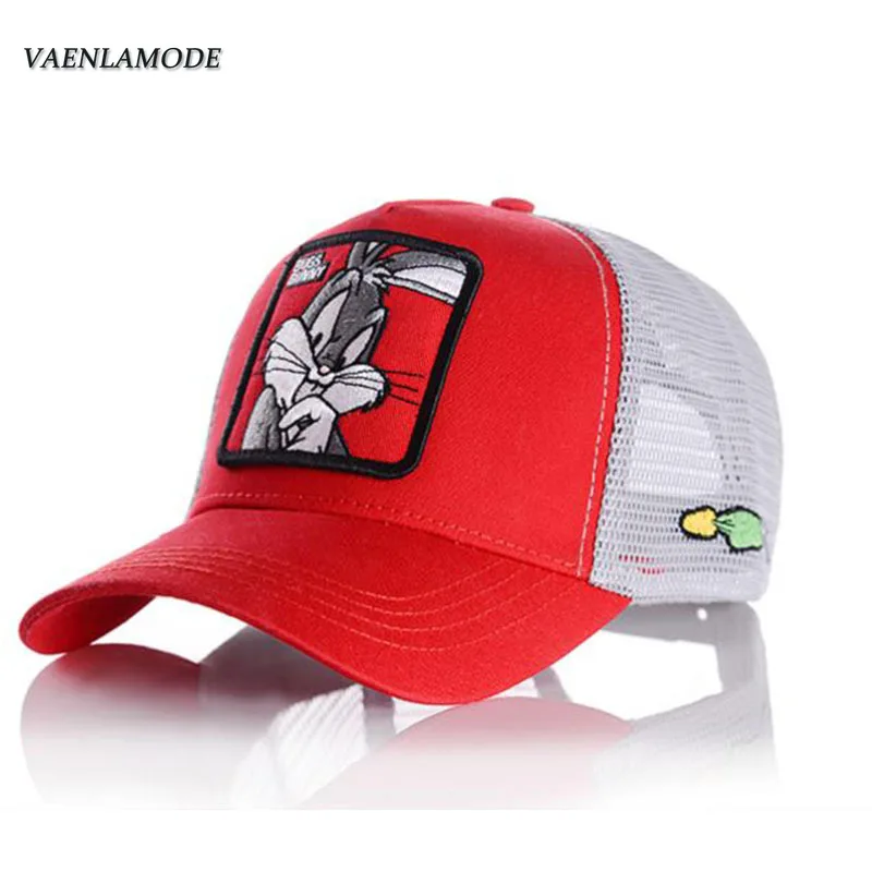 

New Fashion Baseball Cap Women Men Breathable Mesh Caps Unisex Snapback Hat Embroidery Animals Hip Hop Hat Bone