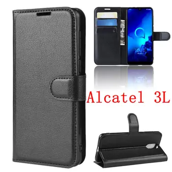 Перейти на Алиэкспресс и купить Чехол для Alcatel 1X 1C 1S 2019, чехлы с откидной крышкой и держателем для карт, Защитное стекло для экрана Alcatel 3 3V 3L 3X, защитная пленка