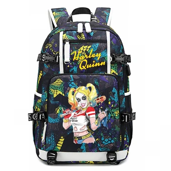

Sac A Dos Backpack Men Suicide Squad Harley Quinn Bags for Boys School Bags for Teenage Girls College Laptop Back Pack 18inch