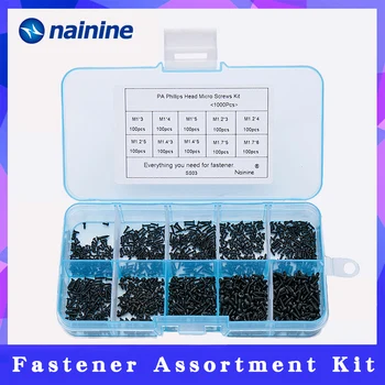 

1000Pcs/set M1 M1.2 M1.4 M1.7 Mix PA Phillips Head Micro Screws Round Head Self-tapping Electronic Small Wood Screws Kit SS03