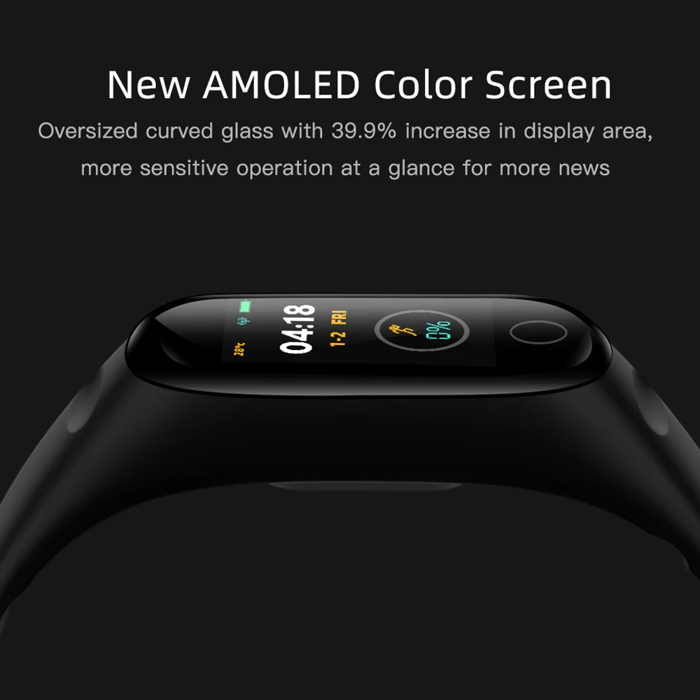 M4 Smart Bracelet Fitness Tracker Color Touch Screen Heart Rate Blood Pressure Monitor Sports Bracelet Fully Compatible