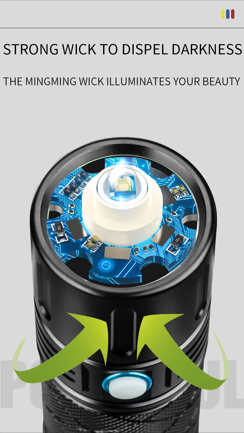 Osram wick светодиодный фонарик USB зарядка супер яркий Дальний 32000 открытый портативный прожектор высокопроизводительный Ксенон лампа