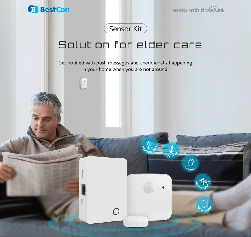 Новое поступление 2021 умный дверной датчик Broadlink Bestcon RF433 DS2 для системы