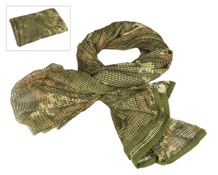 Тактический сетчатый шарф, мужской военный Камуфляжный шарф, снайперская маска для лица, вуаль для страйкбола, кемпинга, охоты, туризма, шарфы, бандана для мужчин