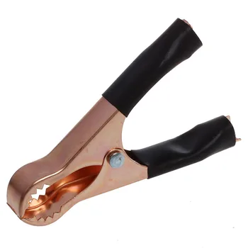 

HOT-Black 50A Soft Plastic Boots Metal Car Battery Clip Alligator Clamps 2 Pcs