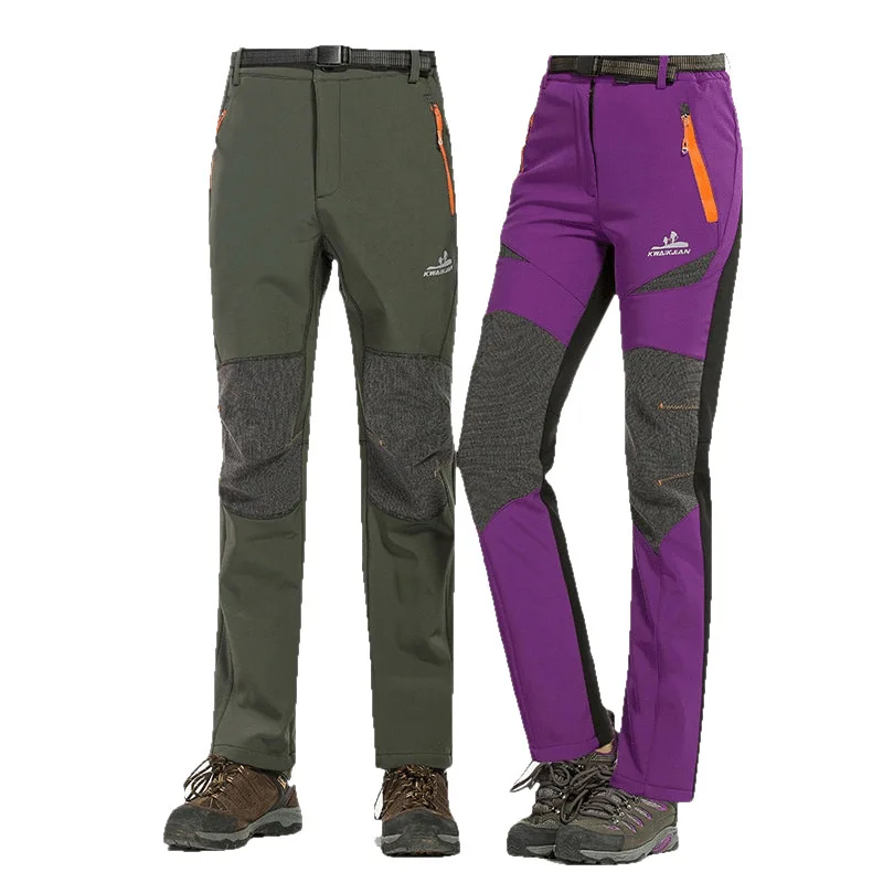 Осенне-зимние новые стильные флисовые брюки с мягким покрытием для мужчин и женщин, водонепроницаемые и дышащие анти-слеза, штаны для скалолазания на открытом воздухе
