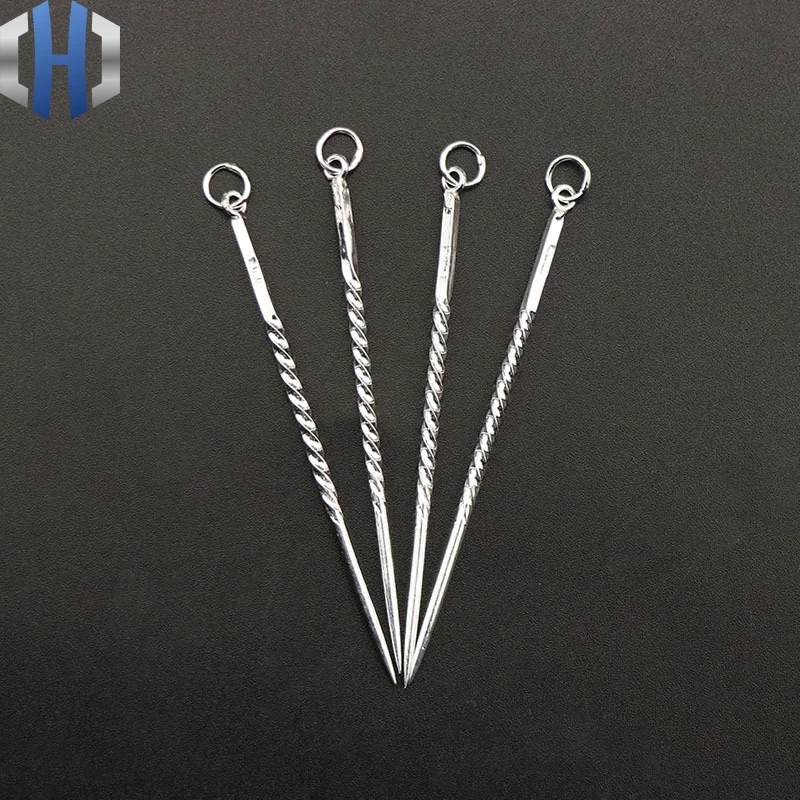 S990 Sterling Silver Toothpick Portable Carry Aluminum Toothpick Creative Mini Set Fruit Sign Toothpick Box
