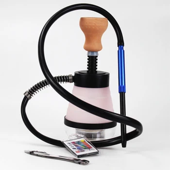 

New Arabian belt handbag silicone hookah full set of accessories hookah (with LED light) hookah set spring charcoal pliers acces