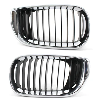 

Left + Right Front Grille Grill Kidney Style Half Chrome Fit For BMW E46 02-05 3 Series 4 Door 320i 325i 330i 330xi 325xi