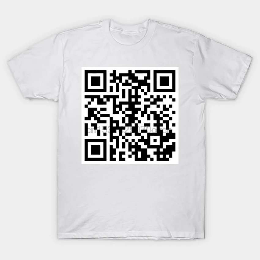 QR Rick Rolled T Shirt Meme tshirt meme qr code barcode rick rolled internet | Мужская одежда