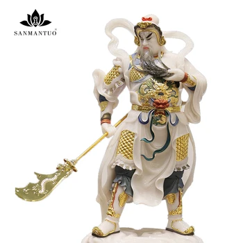 

Guan Gong White Jade Buddha Statue Home Buddhist Articles Home Decoration Buddha Statue handicraft buddhist supplies