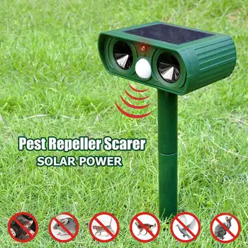 

Solar Ultrasonic Repeller Outdoor Mouse Insect Cat Dog Fox Animal Chaser Sonic Deterrent Scarer Repellent Garden Defender