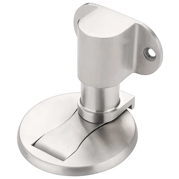 

Adjustable Door Holder Stainless Steel netic Door Stopper Non-Punch Sticker Water-Proof Door Stop Furniture Door-Silver