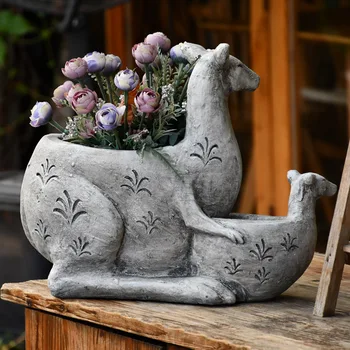 

Cartoon Kangaroo Succulents Flower Pot Resin Arts Cute Creative Animal Plant Art Houseplant Garden Decoration Ornament R3034