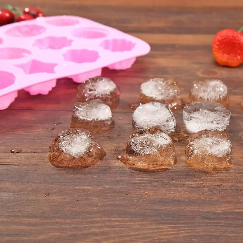 12 Shapes Silicone Mooncake Mold Handmade Non-Toxic Easy Demoulding Clean Durable Safe Soap Mold Non-Stick Cake Baking Tools