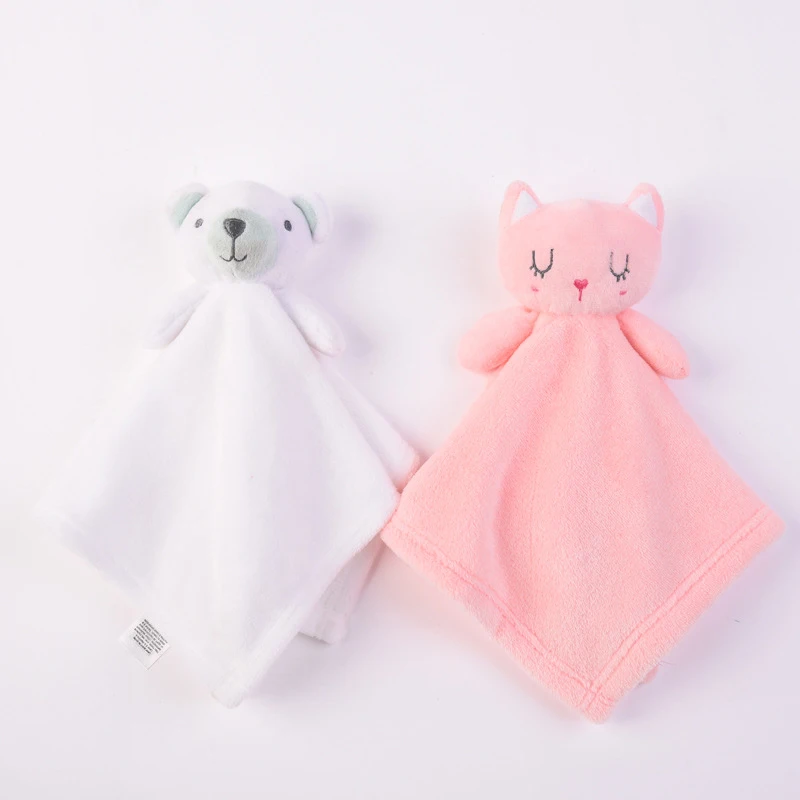 Soft Plush Fleece Toys Baby Infants Sleep Appease Towel Cartoon Bear Mouse Cute 