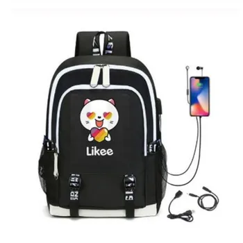 

Likee Backpack USB Charging LIKEE Video 1 App Laptop Backpack School Bags for Teenage Girls 2020 Russian Styles Zipper Bookbag