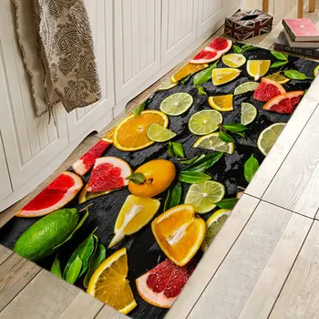 

Fresh Fruit Juice Pattern Hallway Carpets Kitchen Entrance Door Mat Anti-slip Floor Rug Bathroom Area Hallway Free Shipping