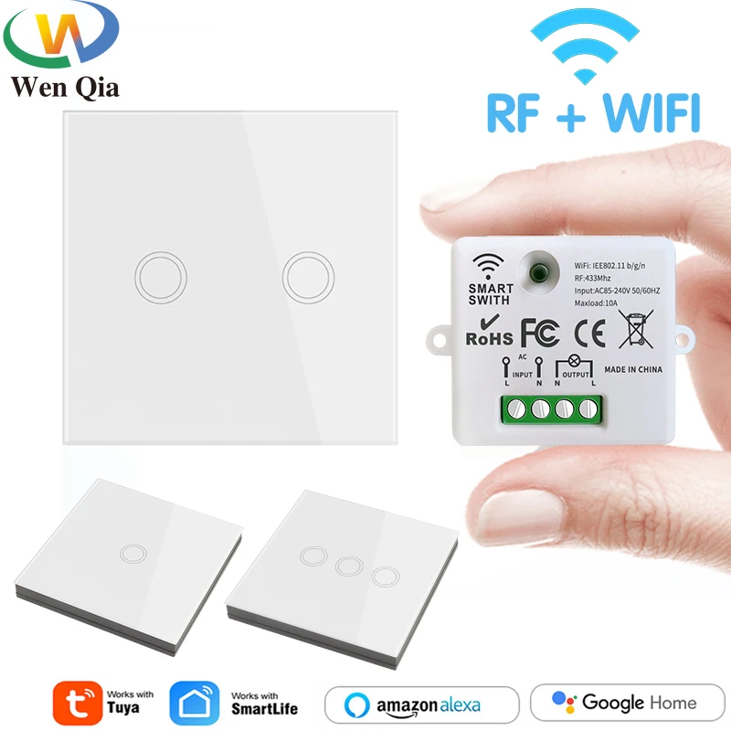 Умный выключатель света Wi-Fi Tuya настенные панели с приложением Smart Life сенсорный