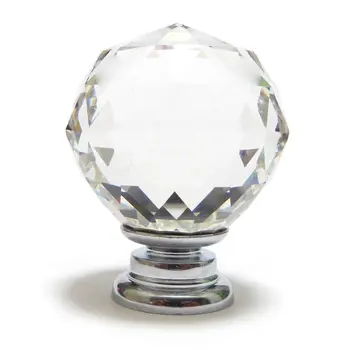 

Small 30mm Clear Crystal Glass Cupboard Door Knob