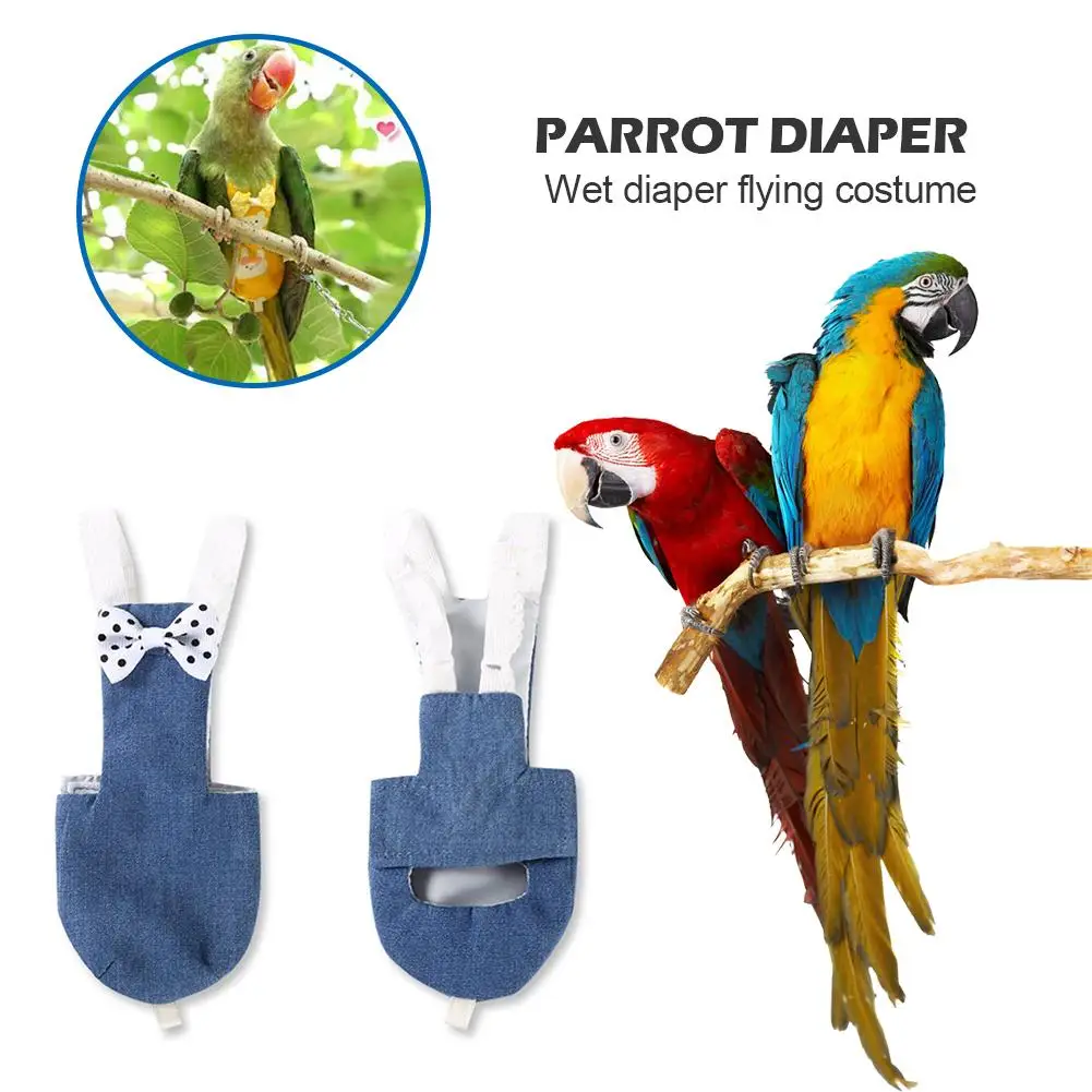 

2019 New Bird Parrot Diaper Flight Suit Nappy Clothes For Green Cheek Conure Parakeet Cockatiels Pigeons Medium Large Pet Bird