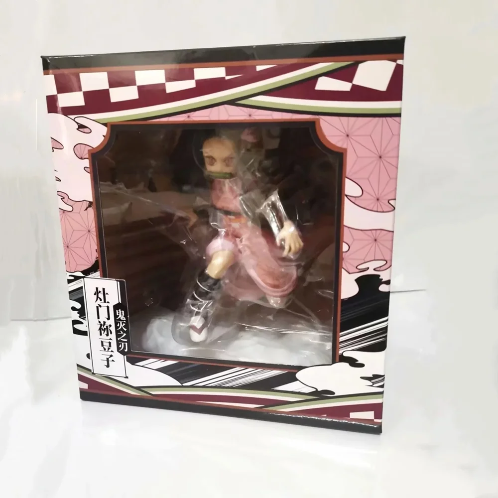 Kimetsu no Yaiba экшн-фигурка Kamado Tanjirou Nezuko Zenitsu Demon Slayer Figma Горячие ПВХ игрушки Аниме Фигурка сменная модель куклы - Цвет: nezuko 1 with box