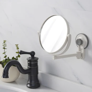 

Smooth 360 Degree Adjustable Suction Cup ABS Makeup Mirror Home Wall Hanging Lightweight Waterproof Double Sided Free Punch