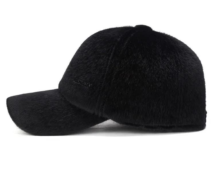 Лиам зимняя бейсбольная Кепка из искусственного меха Snapback уличная модная теплая шапка для папы с ушками черный, серый