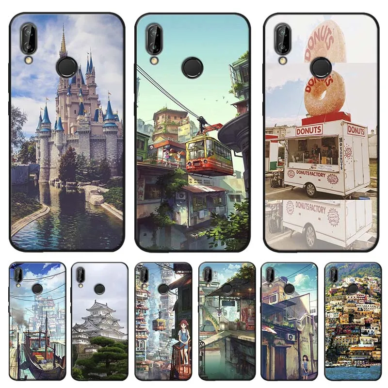 Buildings Cover for xiaomi redmi note 7 8 pro 7a k20 5 6 4x Clear Soft Silicone Phone Case |