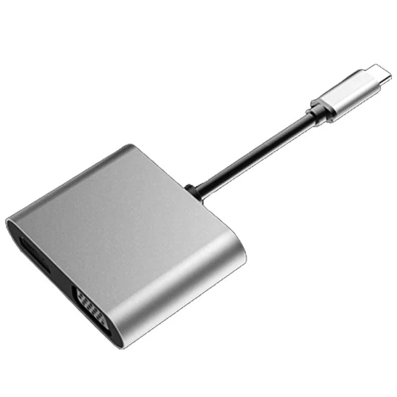 Usb концентратор C с разъемом типа 4 в 1 usb хаб двойной Sn дисплей 4K HDMI/HDTV адаптер VGA и