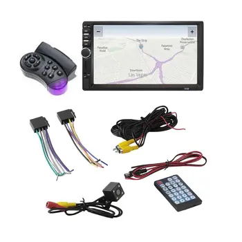 

7-inch HD Touch Screen Bluetooth In Dash DVD 12V 2 Din Car Stereo Radio FM Function AUX USB MP3 MP5 Player Support TF