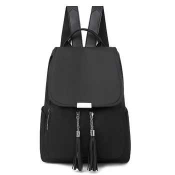 

Hot sale travel latest school backpack trend designer bag tassel women light weight Oxford lady promotional backpack for women