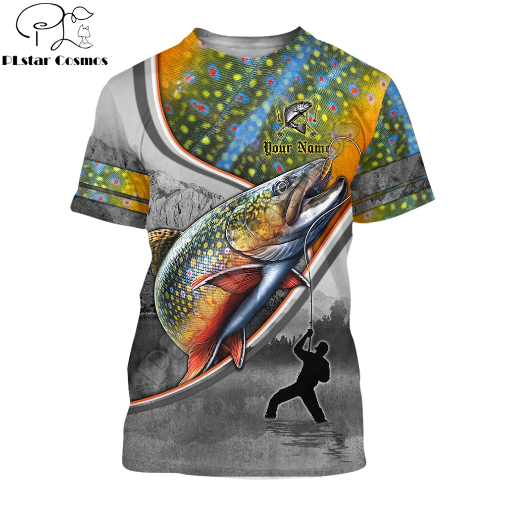 Trout Fishing Man Custom 3D All Over Printed Men t shirt Summer