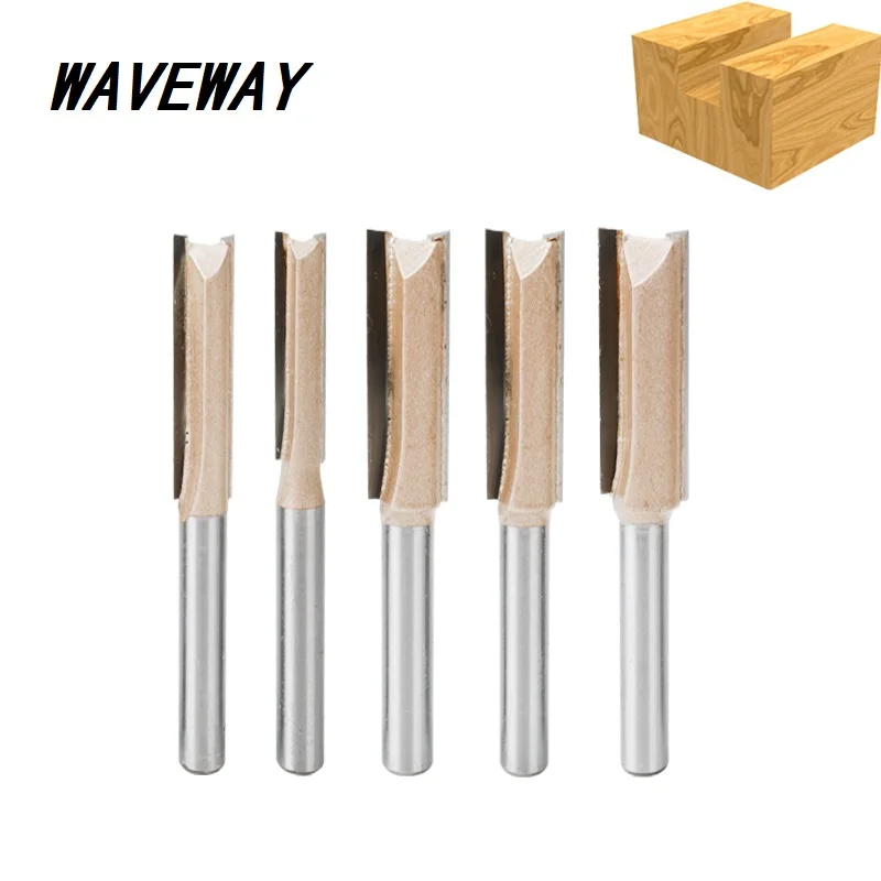 

WAVEWAY 8mm Shank Straight Wood Router Bit Set Carpenter Milling Cutter Cutting Tungsten Carbide End Mill Woodworking Tools