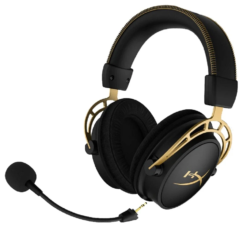 Гарнитура HyperX Cloud Alpha Gold проводная, стерео, 13-27000 Гц, 65 Ом, 98 дБ, 2х mini jack 3.5, 50 мм, 50-18000 Гц,-43 дБ
