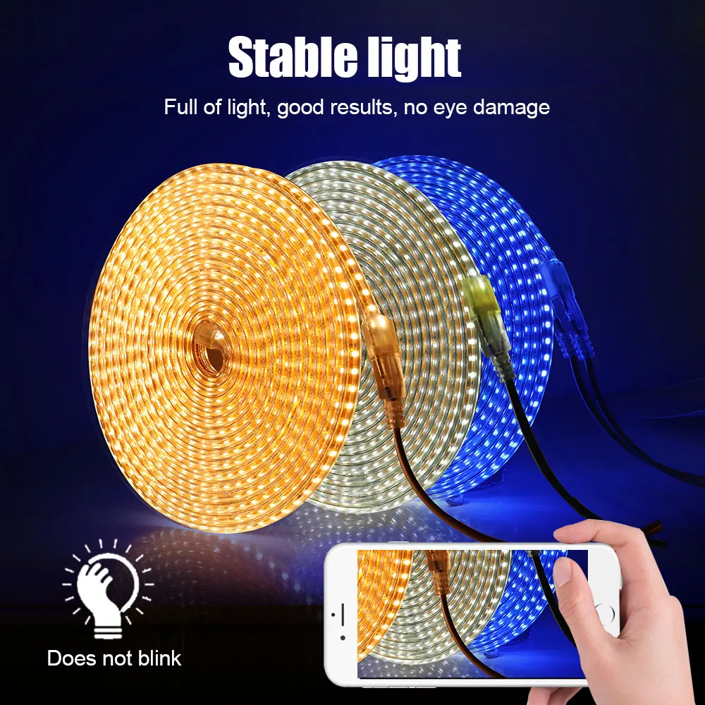 Светодиодный светильник SMD2835 220 В 120 светодиодный/м белый/теплый белый