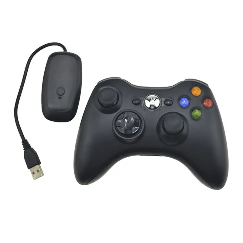 2,4G беспроводной Bluetooth геймпад для Xbox360 консольный контроллер приемник джойстик - Цвет: Черный