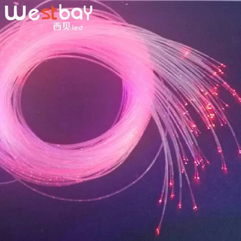 

150pcs 2.4meters 3*0.75mm Sparkle optic fiber with transparent pvc cover for DIY lighting solution, popular lights