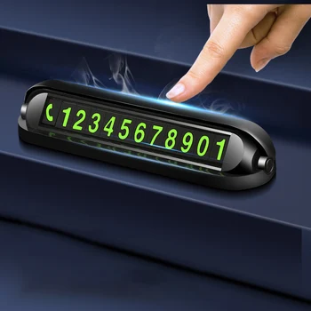 

Luminous Car Temporary Parking Card Sticker Car Air Freshener Phone Number Card Plate Temporary Stop Sign Interior Accessories