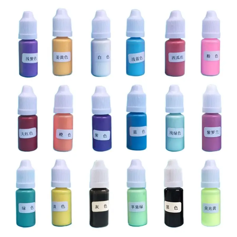 

18 Pcs/set DIY Crystal Epoxy Pigment Handmade Macaron Color Oily Colorant U4LF