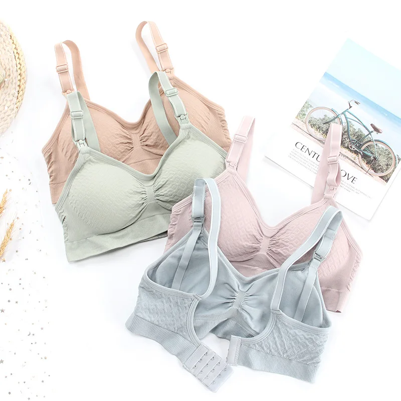 

Sexy Bra Pregnant Women Seamless Adjust Push Up Padded Underwear Wire Free Lingerie Bralette Solid Skin-Friendly Bra Plus Size