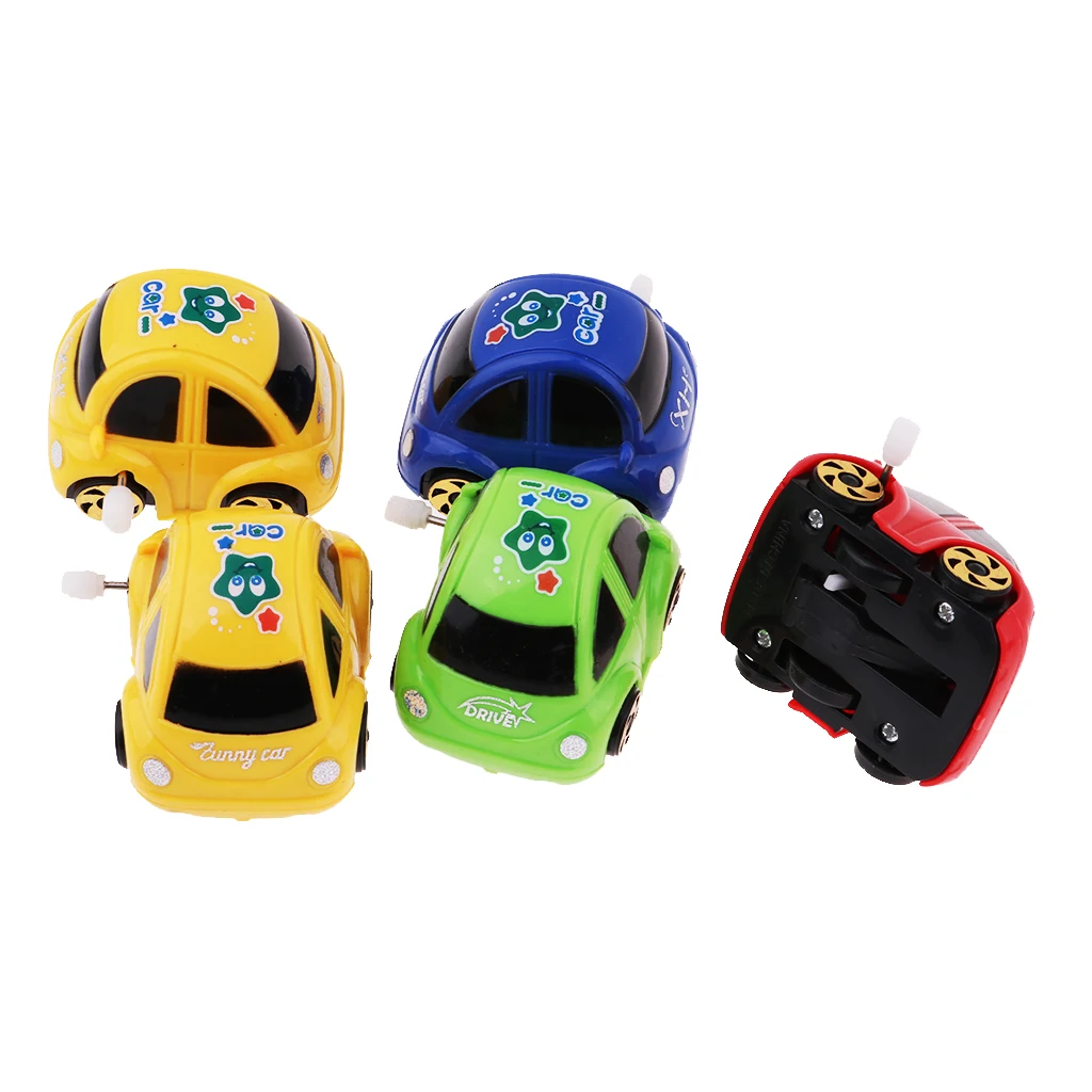 5-Pack Mini Plastic Wind-up Car Toys for Goody Bag Easter Eggs Filler Boy Toddler Gift Children